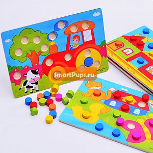  Wooden Tangram/Jigsaw Board Cartoon Toys Wood Puzzle Jigsaw for Children Kids Early Educational learning education Toys        W104